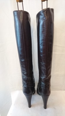 Bottes Vintage BARGIF 1982 - Cuir Marron, Taille 35.5, Talon Haut - Occasion