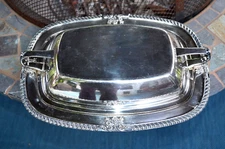 Vintage EPNS Excelsior Stainless Steel Covered Serving Dish w/ Lid  11.5" x 8.5"
