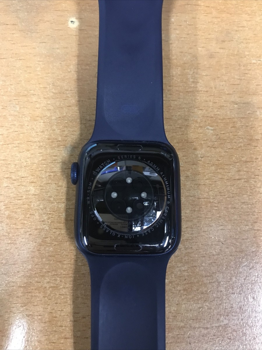 Apple Watch Series 6 40mm Blue Case W/Fluoroelastomer Band AS IS