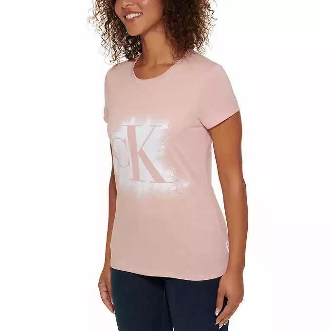 Calvin Klein Jeans Women\'s Logo T-Shirt Tee Pink Large NWT | eBay
