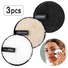 3Pcs Reusable Makeup Remover Pads Cotton Wipes Microfiber Cosmetics Washable Mak
