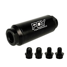 Universal Car Racing In-Line Fuel Filter AN6 AN8 Adapter 100 Micron Cleanable SS