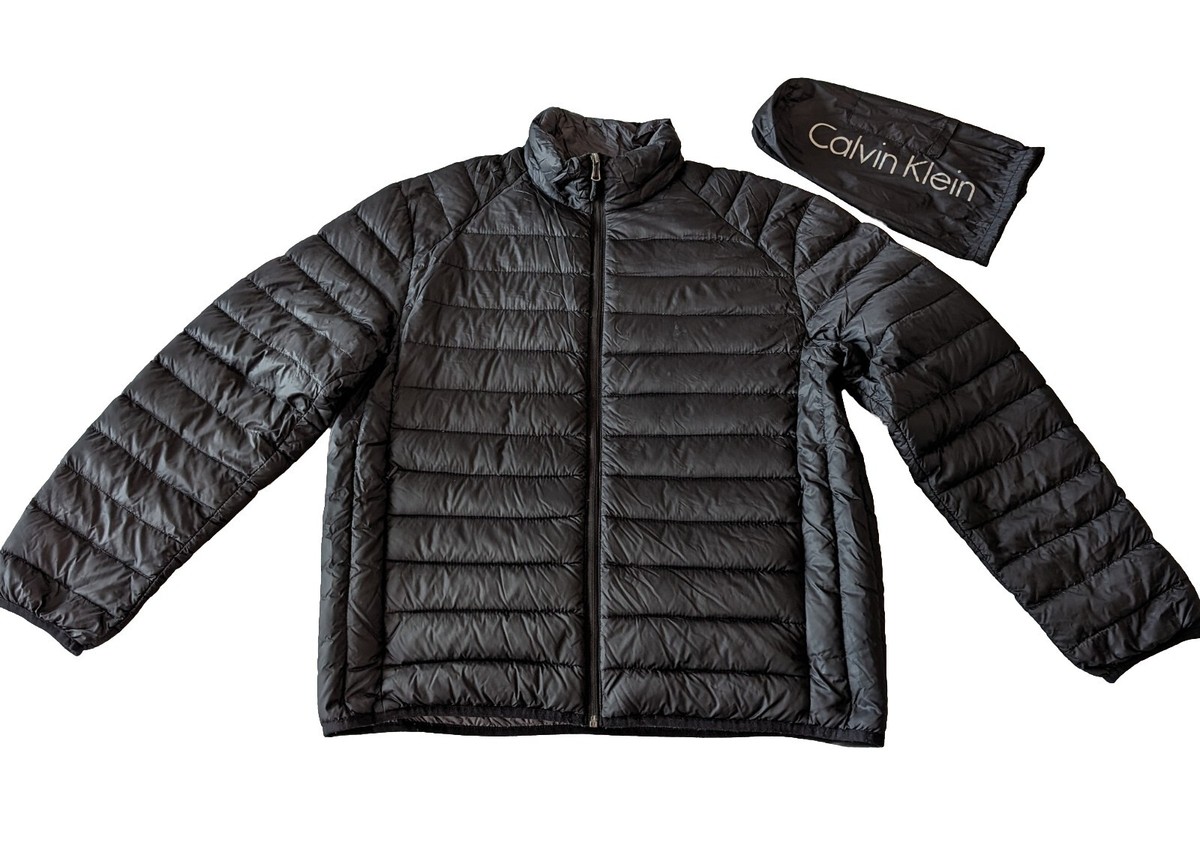 Calvin Klein Men's Large Black Packable Lightweight Premium Down