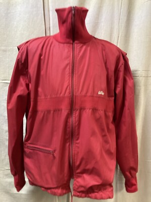Odlo Red Spring Athletic Jacket Retro Norway Woman s L Hiking Cycling Sport G952