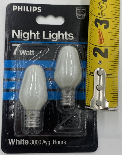 Philips White Night Lights 7 Watt Light Bulbs Pack Of 2 Brand NEW FREE SHIPPING - 第 3/3 張圖片