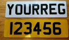 Small 16x4.4  Car Number Plate  Road Legal For 6 Letters One White