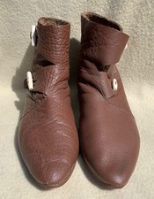 Ladies Jorvik Leather Viking Shoes, Size 8