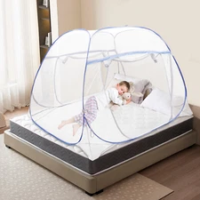 Pop-Up Mosquito Net Tent Folding Mosquito Net Zipper Single Door Netting Tent US