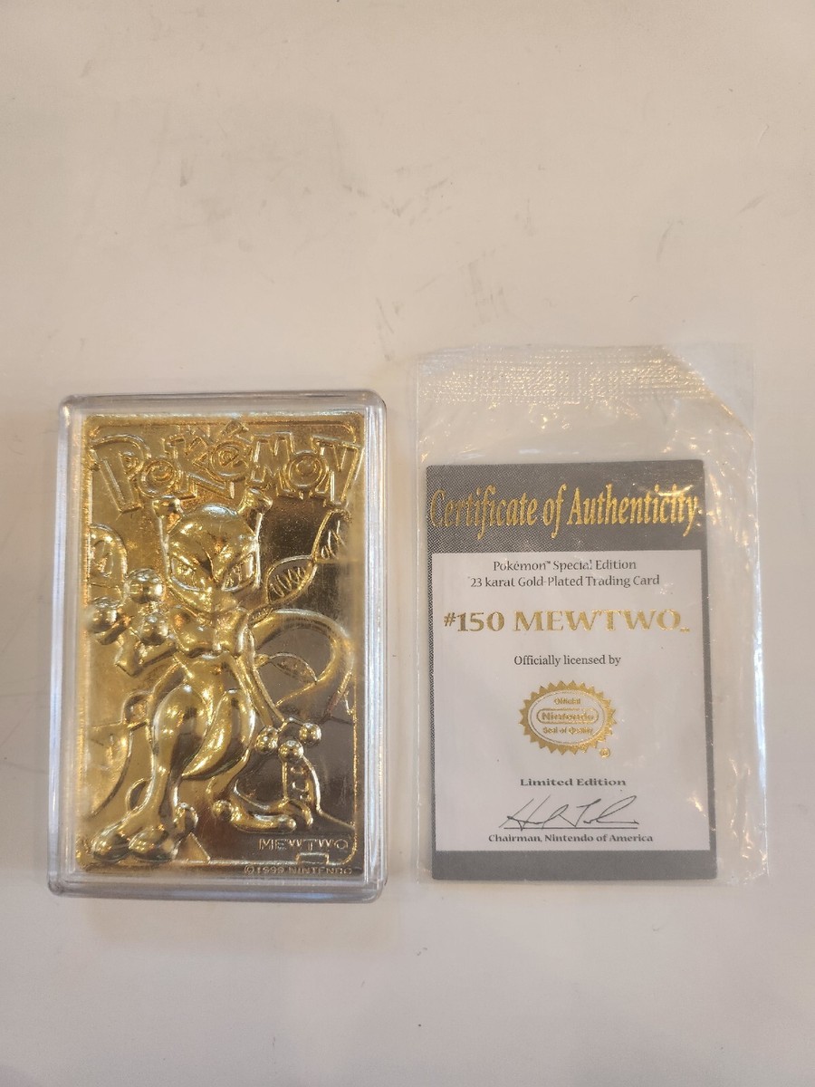 Pokemon #150 MEWTWO 23k Gold Plated Trading Card 1999 Burger King