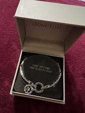 DOVETAIL NIB Cubic Zirconia Mother Fine Silver Plated Bracelet