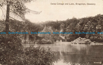 R647796 Oswestry. Schweizer Ferienhaus und See. Brogyntyn. Valentine Serie
