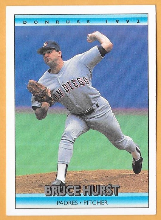 BRUCE HURST SAN DIEGO PADRES #123 no dot inc - DONRUSS NM-MT 1992