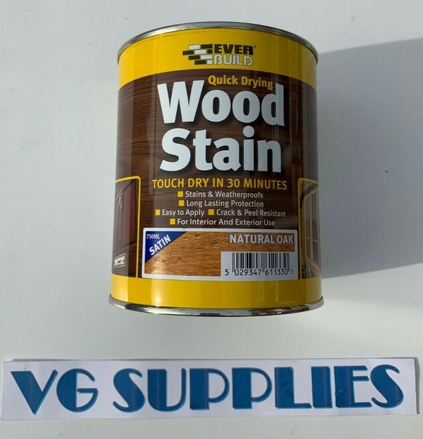 Everbuild Quick Dry Wood Stain 750ml Natural Oak (WSTAINSNO07) for