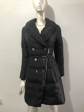 Versace Collection Feather & Down Black Puffer Coat Long Jacket Uk 10 It 42