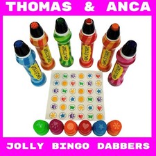 Bingo Dabbers Markers for Bingo Tickets 6 35ml Fun Shaped Mixed Colours  6JOLLY