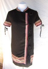 Doen raw silk India tunic top or dress M NWOT elegant craft on great cloth