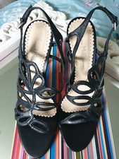 FIONA MC GUINNESS UK 7 SCARPE CON CINTURINO IN PELLE NERA NUOVE PREZZO AL PUBBLICO £ 99,99 