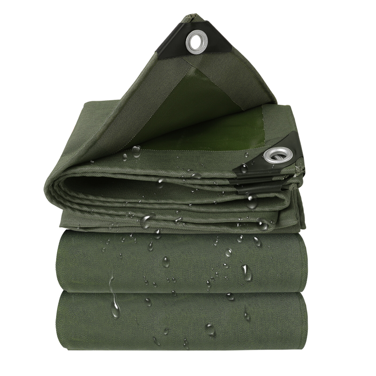 Waterproof Canvas Tarps Pure Cotton 19.4Oz Heavy Duty Tarpaulin Covers 12'x7.2'