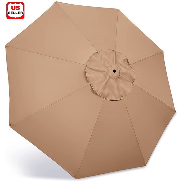Cubierta de dosel de repuesto para paraguas exterior mesa de mercado de patio de 9 pies (solo toldo)