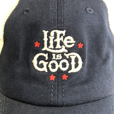 Life is Good SnapBack Mesh Trucker Hat Embroidered With Red  display picture 1