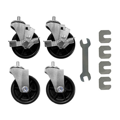 4 Pcs Casters Set Wheels Swivel & Brake Fits for Commercail Refrigertor ...