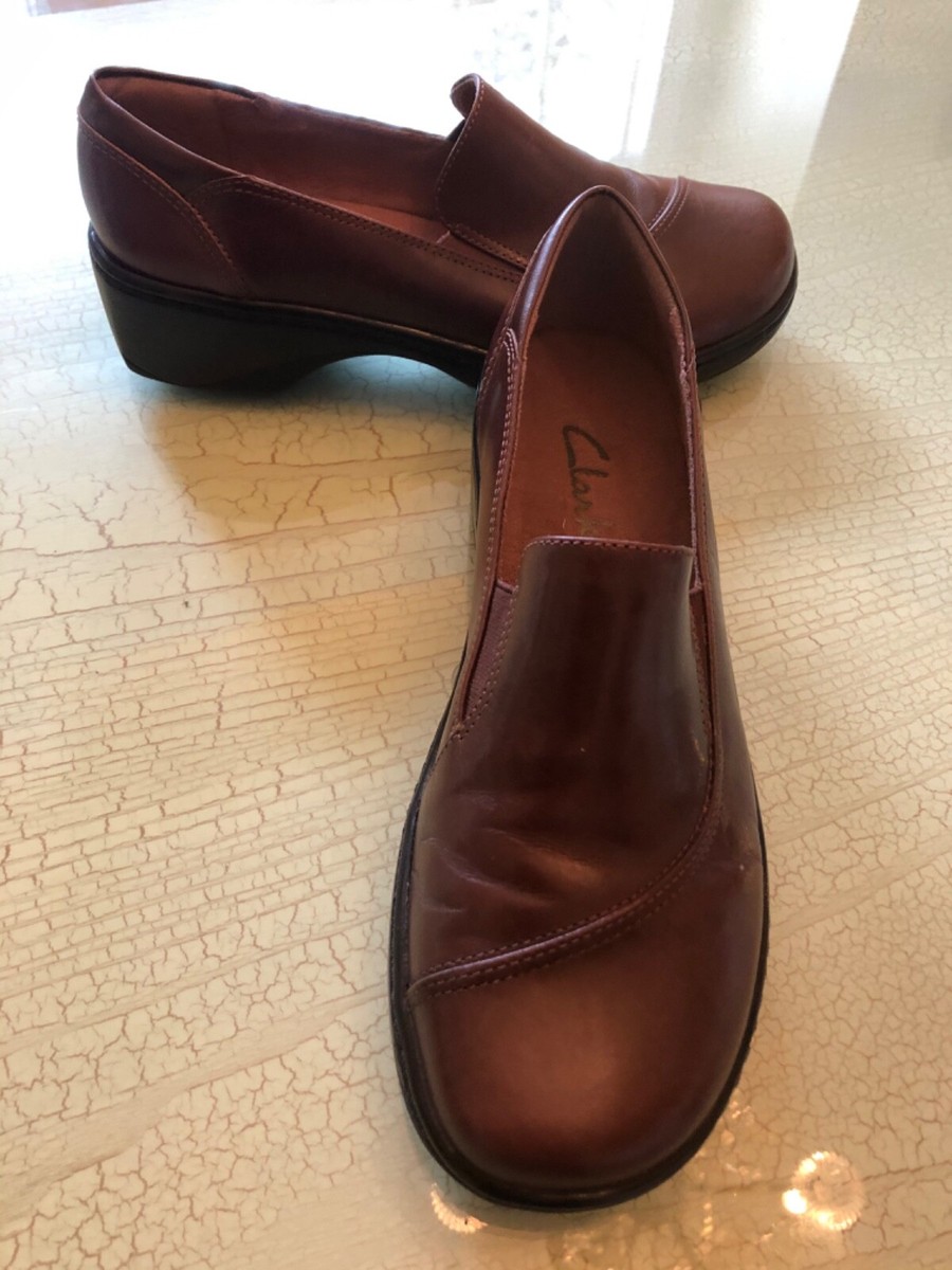 ❤️Elegant Clarks Comfort Loafer Brown Leather Slip On Flat  display picture 2