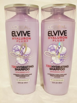 (2) L'Oreal Paris Elvive HYALURON PLUMP Hair Hydrate Shampoo LOT 12.6 oz Beauty