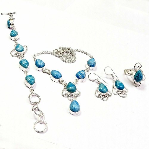 Ensemble De Bijoux Argent 925 Avec Onyx Noir - Colliers, Bracelets, Boucles D'oreilles, Bague - Fait Main Neuf