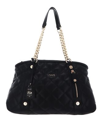 LIU JO Kate ECS Tote M Schultertasche Handtasche Tasche Nero schwarz Neu