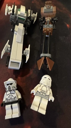 2x LEGO Star Wars Speeder Bike + 2 Mini Fig Clone Trooper 7913 9489 Incomplete