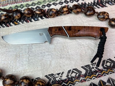 Septem Curly Hawaiian Koa Bushcraft AEB-L 61-62 HRC - 2 sheaths + Ferro (Custom)