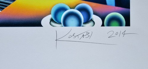 MARK KOSTABI Flirting at the Boomboom 2014 HAND SIGNED GRAFFITI WINE ART 38/50 - Picture 4 of 11