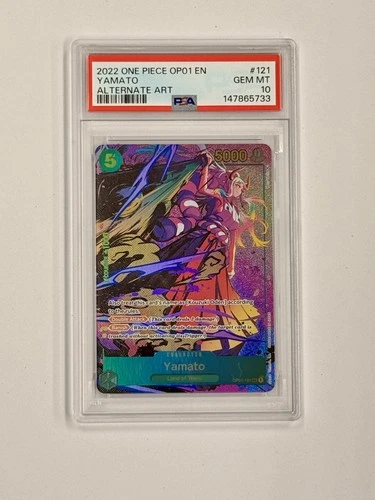 2022 ONE PIECE OP01 #121 YAMATO ROMANCE DAWN ALT ART PARALLEL ENGLISH PSA 10
