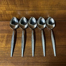 Set Of 5 Place Oval Soup Spoons VENETIA Oneida Community Stainless 6 7/8”