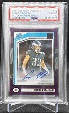 2024 Panini Clearly Donruss - Cooper DeJean Rated Rookie Purple Auto #/75 PSA 10