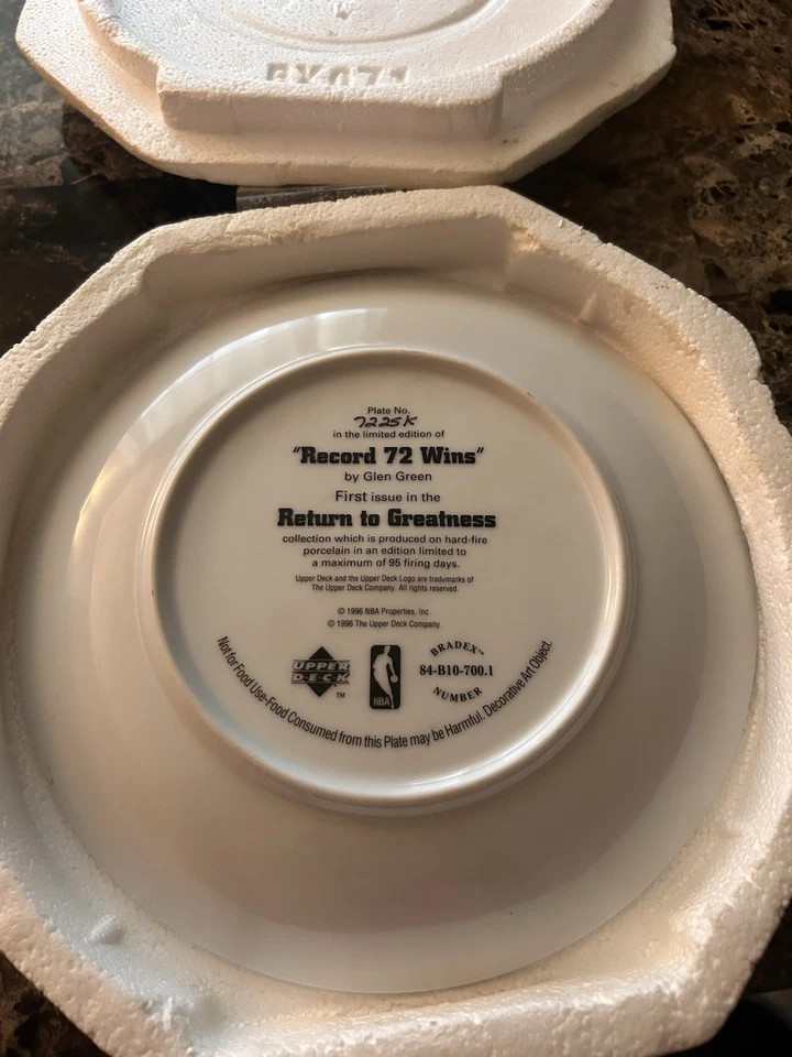 Cubierta superior NBA Michael Jordan 1996 placa “récord 72 victorias” edición limitada Foto 3 de 4