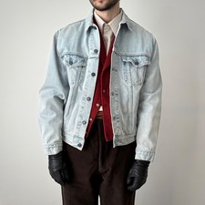 Vintage 1990s Levi's 70503 'Light Blue' Denim Trucker Jacket Size L