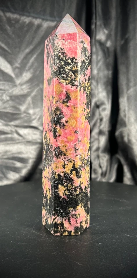 6.5" Absolutely Beautiful Rhodonite Tower 1lb 4.4oz (578 grams) - Image 2 of 4