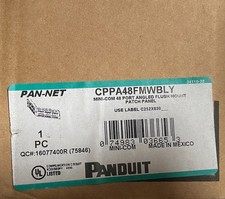 Panduit CPPA48FMWBLY   Mini  Com  48  Port Angled Flush  Mount Patch Panel Black,