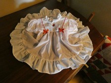 Full Circle Party Baby Dress Vintage USA Polka Dot w/ Embroidered Heart Size 9M