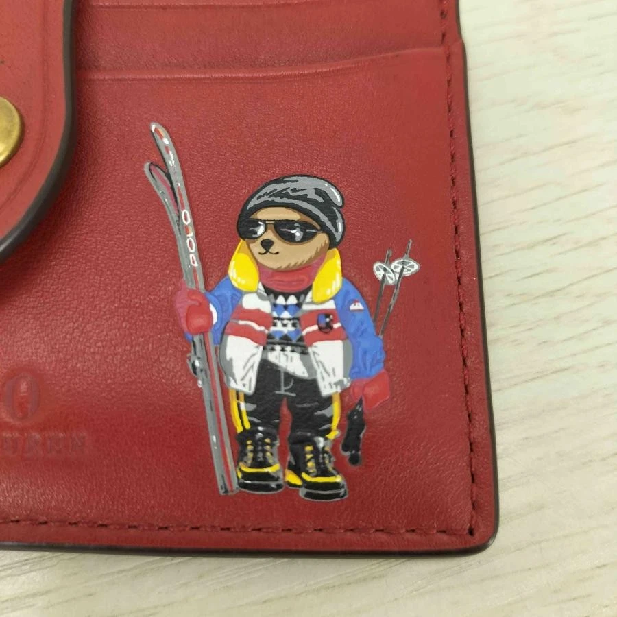 Tarjetero delgado Polo Ralph Lauren Polo Bear de cuero vintage para hombre Foto 4 de 4