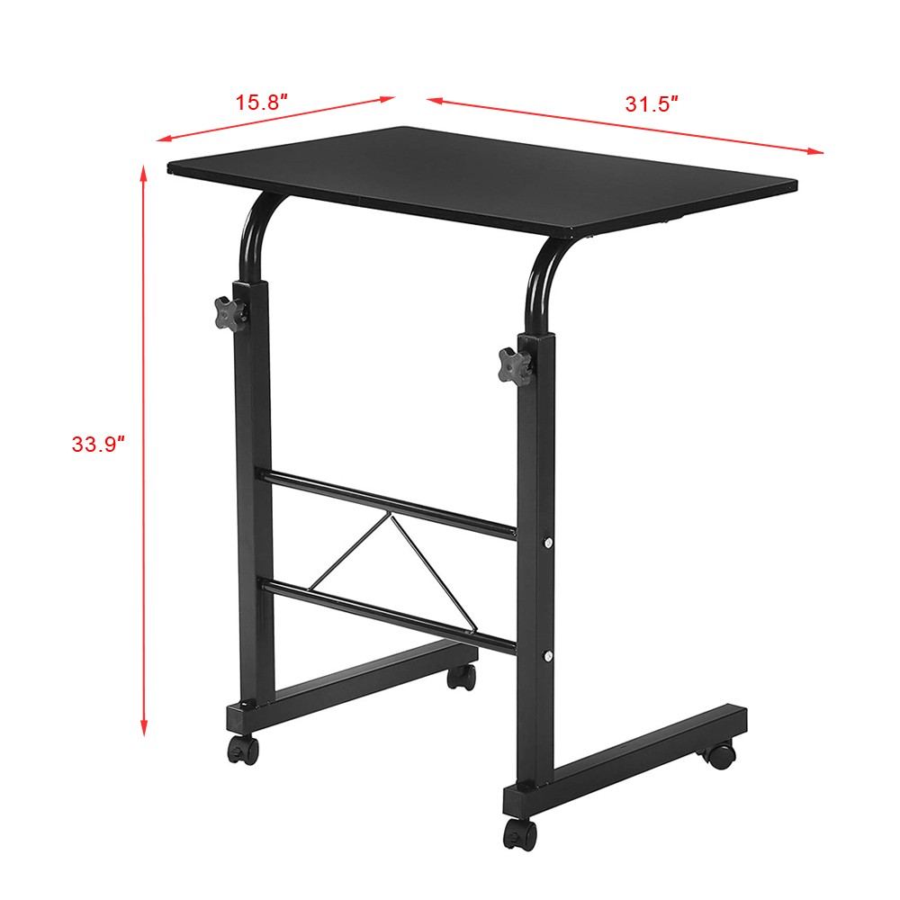 Standing Desk Adjustable Height Mobile Stand up Desks with Wheels 34" Portable