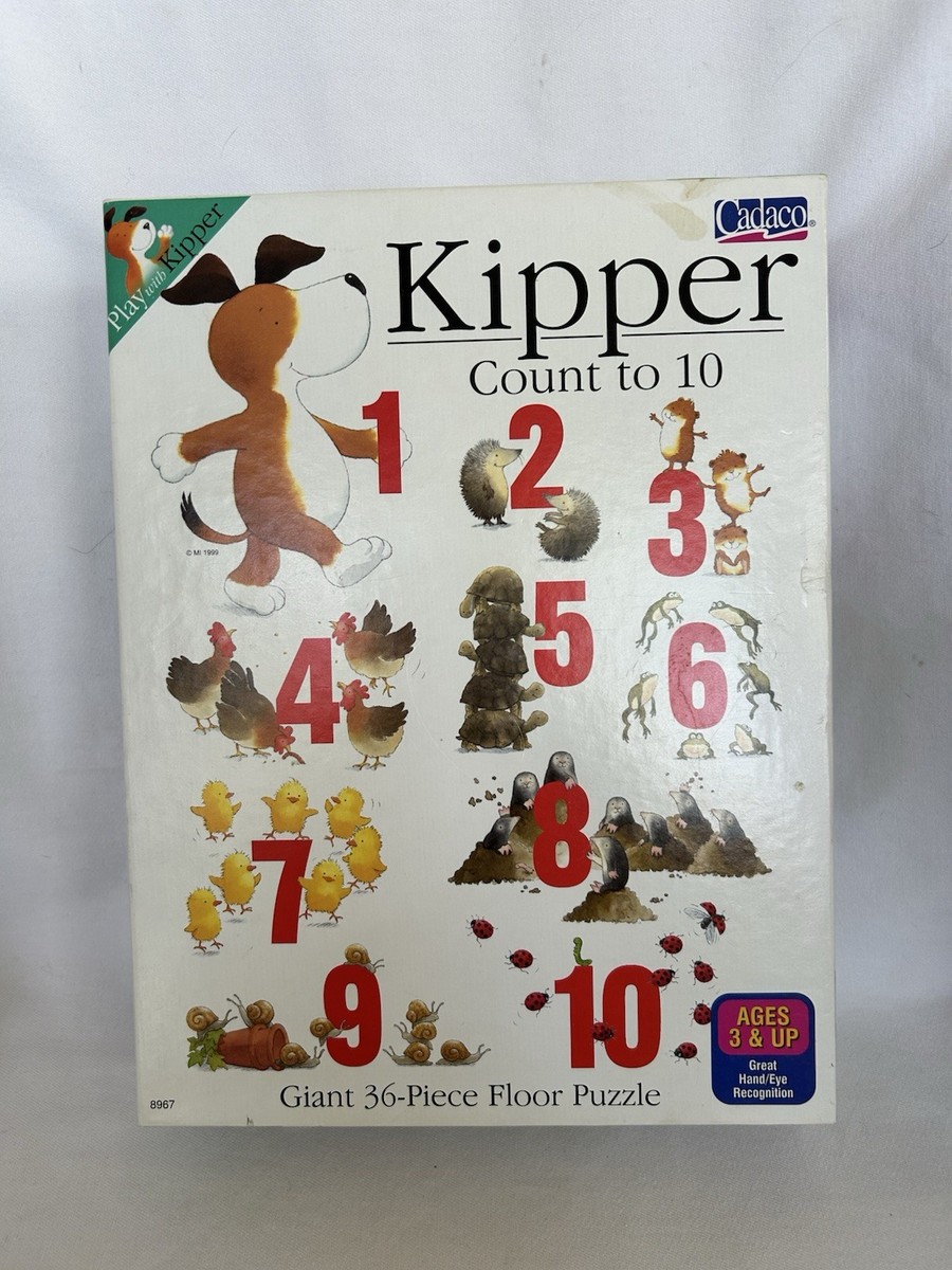 1999 Kipper The Dog Figure Mick Inkpen Giant 36 Piece Puzzle Count