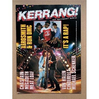 AEROSMITH KERRANG NO.127 MAGAZINE AUGUST 1986 AEROSMITH + RUN DMC ON COVER UK