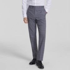 Michael Kors Mens Gray Plaid Classic Fit Pant...