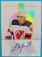 2023-24 Luke Hughes The Cup Logo Marks Rookie Autograph RC Auto LM-LH