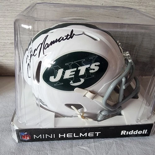 🏆🏆 Joe Namath Signed NY Jets Mini Helmet w/ Namath & NFL Holograms Riddell🏆🏆