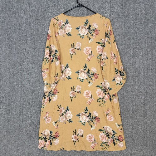 Feathers by Tolani Anthropologie Dress Womens Medium Mustard Floral Cottagecore - Picture 7 of 12