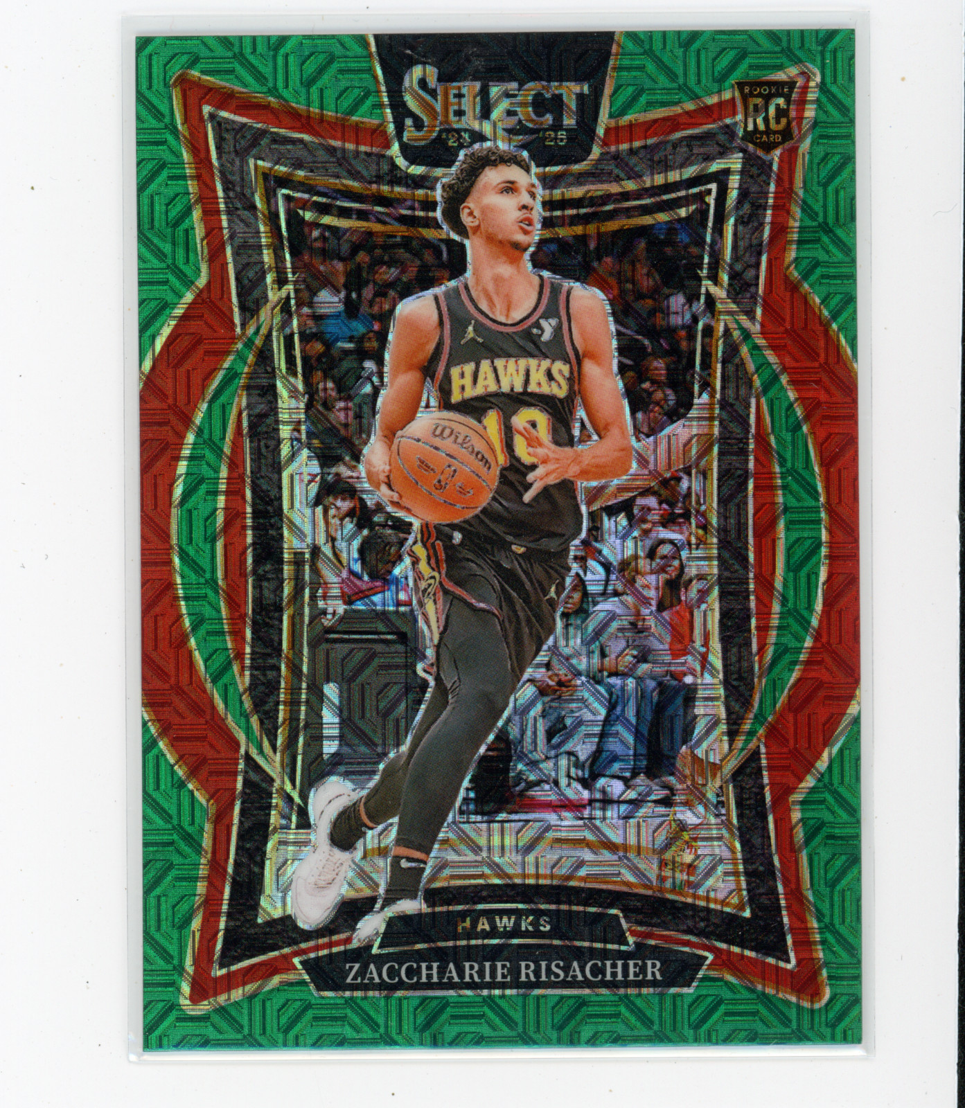 2024-25 Panini Select Zaccharie Risacher #86 RC Rookie Green Mojo Prizm (CC)