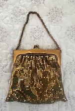 Vintage Whiting and Davis Gold Mesh Evening Bag Art Deco Purse